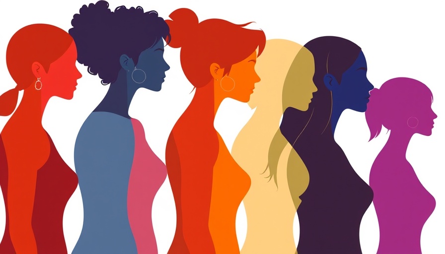 Colorful abstract female silhouettes, representing diversity in 'Women in Automotive'.