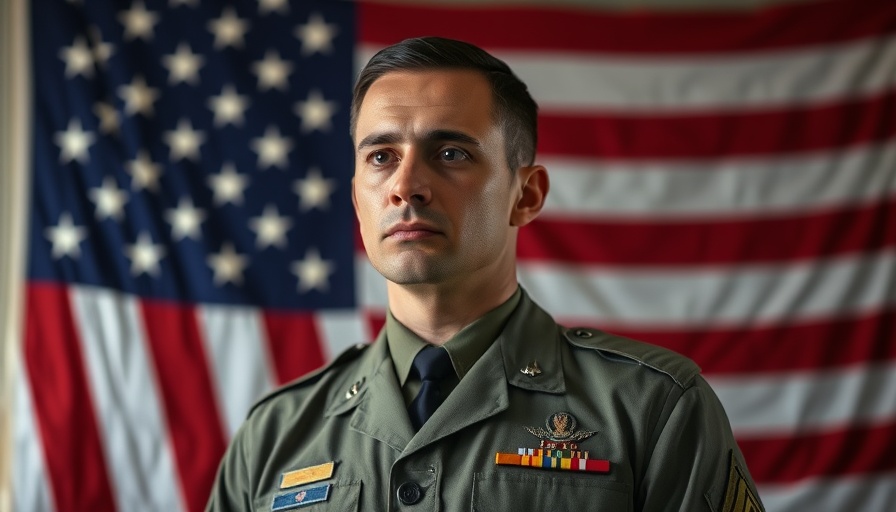 Military person in uniform, veterans employment support theme.
