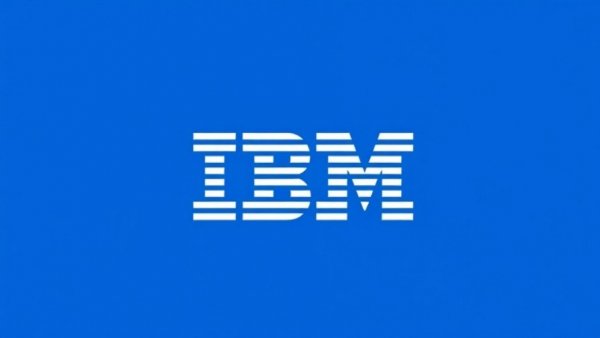IBM logo on blue background