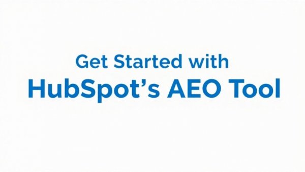 Blue text promoting HubSpot's AEO tool on a white background.