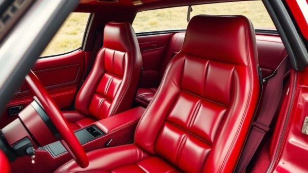 1981 Corvette red interior showcasing classic leather design.