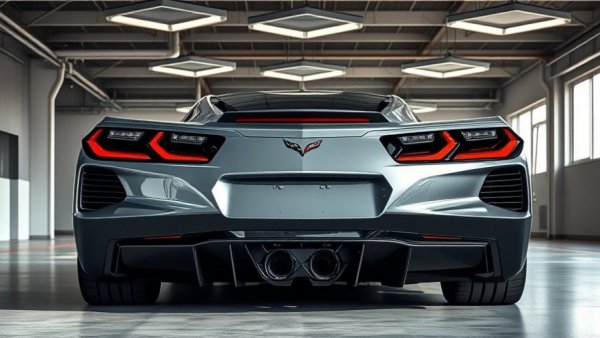 2026 Corvette Z06 in a modern garage showcasing design.