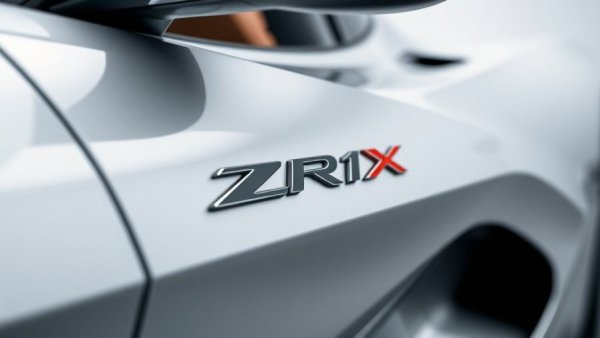 2026 Corvette ZR1X sleek side view close-up with shining logo.