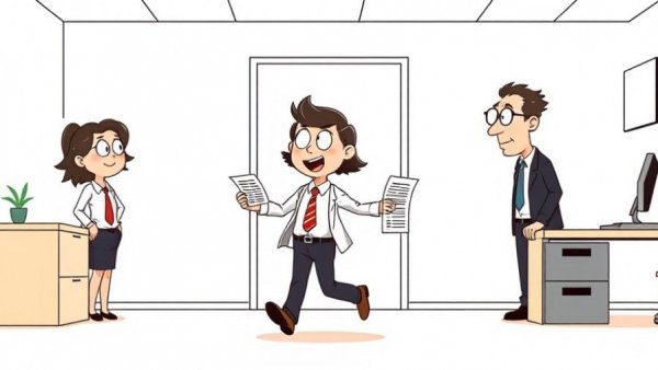 Cartoon of office characters for Corvette ownership humor.
