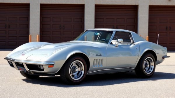 Classic silver Corvette at Mecum Glendale Corvette auction.