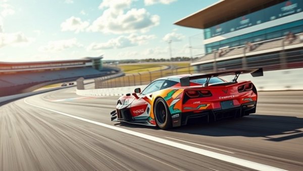 High-speed Corvette racing at Sebring track