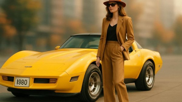 1980 Chevrolet Corvette brochure featuring a vintage yellow Corvette.