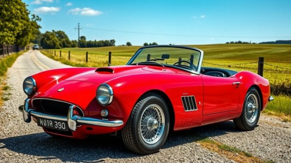 Classic red vintage sports car at Spring Carlisle Collector Car Auction
