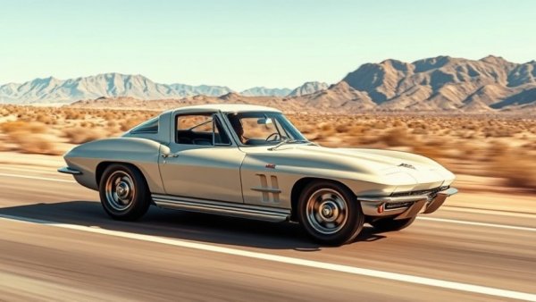 1963 Corvette Split Window Restomod crashes, skidding on highway.
