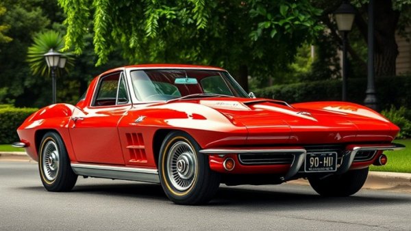 Classic red Corvette at Mecum Indy 2026 Corvettes auction.