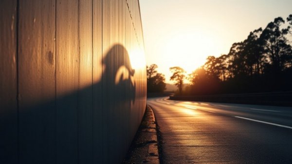 Silhouetted car shadow on wall, the art of car shadows.
