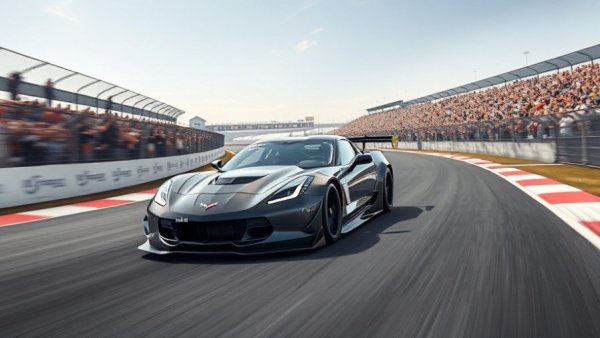 Chevrolet Corvette Z06 GT3.R leading in a thrilling race, dynamic view.