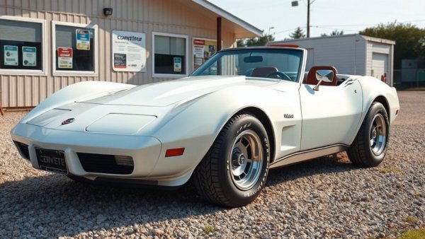 1975 C3 Corvette Convertible in a classic showroom setting