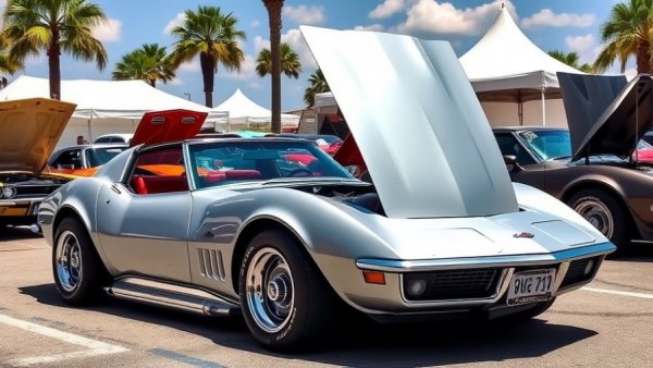 1970 Corvette Stingray at Spring Daytona Turkey Run, Laguna Gray classic car.