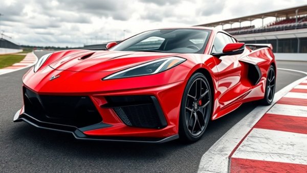 2026 Corvette ZR1X on racetrack under cloudy sky.