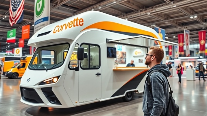 Corvette C8 modifications food truck showcases culinary automotive culture at exhibition.