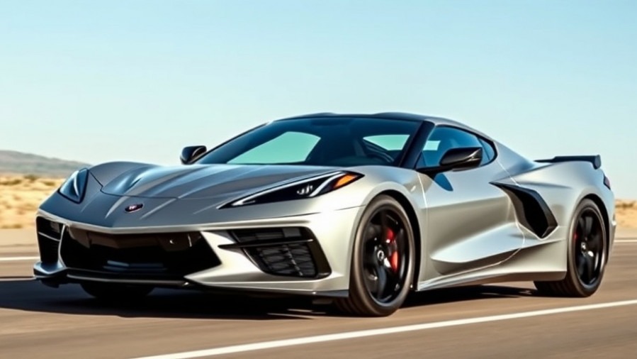 Sleek silver 2027 Corvette features dynamic stance and aerodynamic elegance on the open road.
