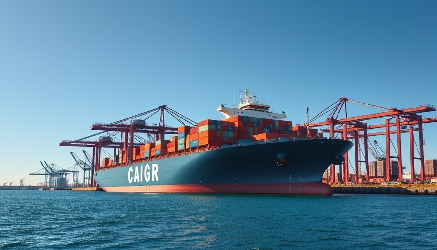 Large cargo ship at industrial port symbolizing port growth.