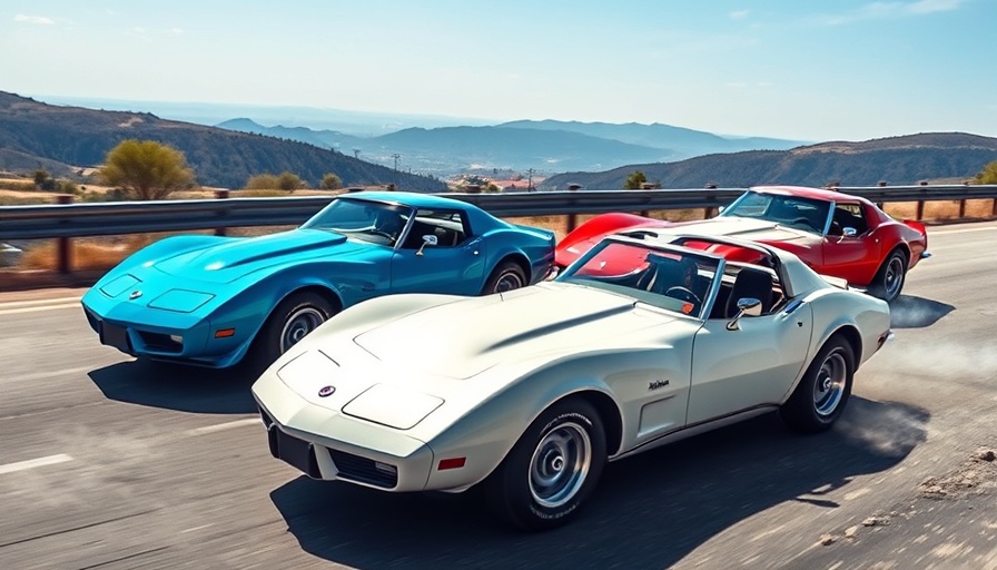 Vintage C3 Corvettes in vibrant colors