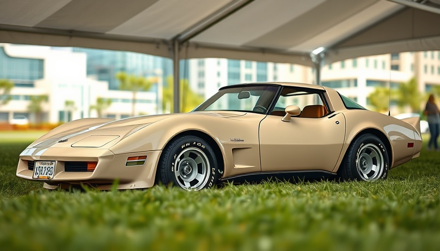 1981 Corvette 4-Speed showcased at car show, classic look.