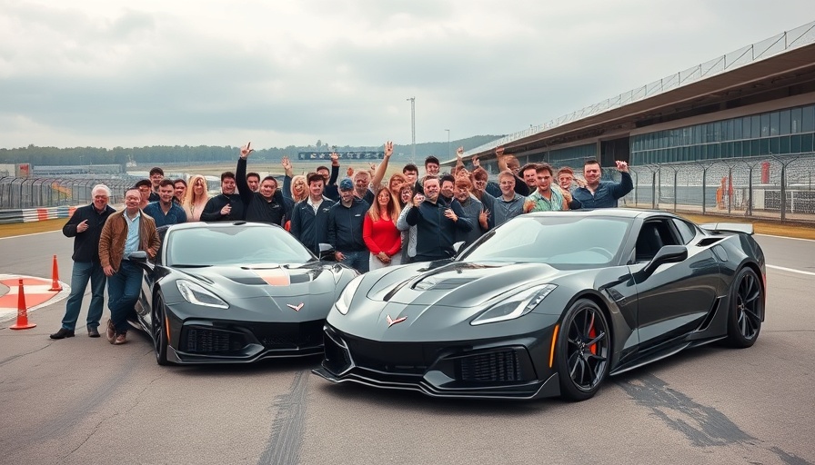 Corvette ZR1 Nürburgring record celebration with cars and team