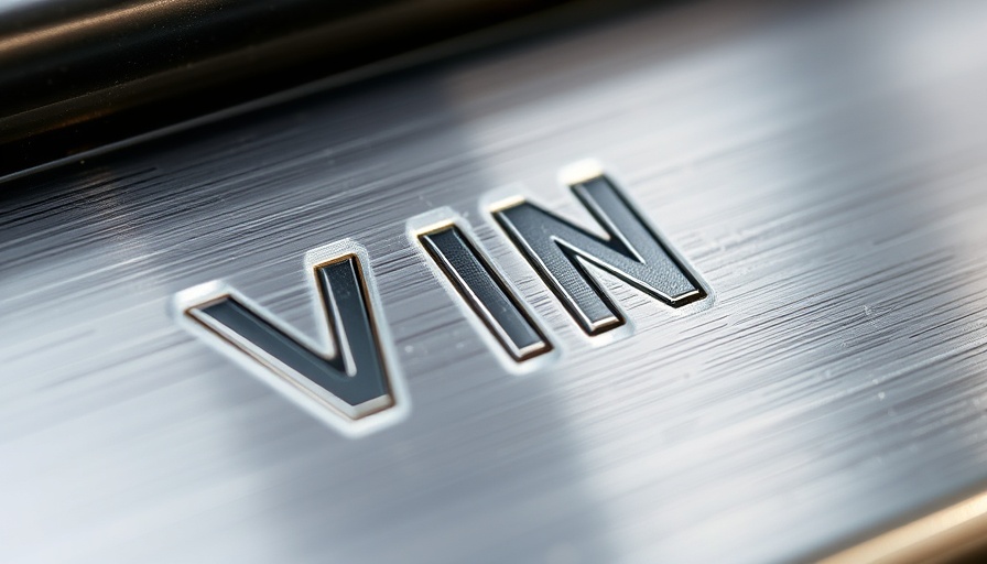 VIN Decoding Importance with close-up of engraved VIN.