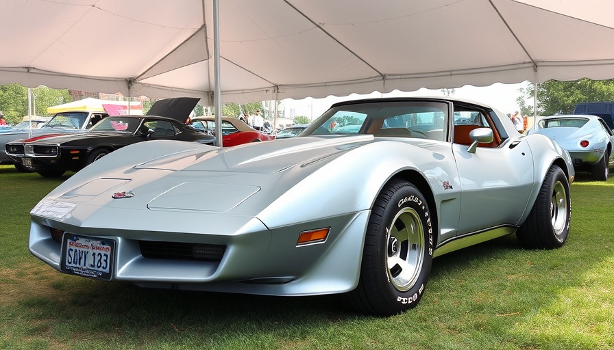 1978 Corvette Silver Anniversary at a car show under a tent.