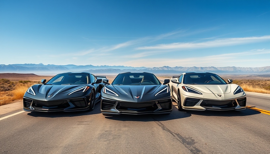 C8 Corvette availability in South Africa shown with three Corvettes.