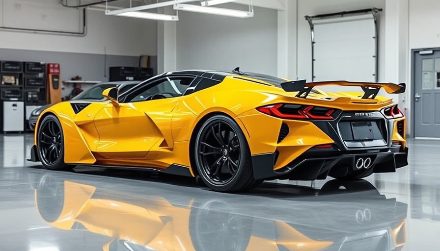 2025 Corvette ZR1 in modern garage with natural lighting.