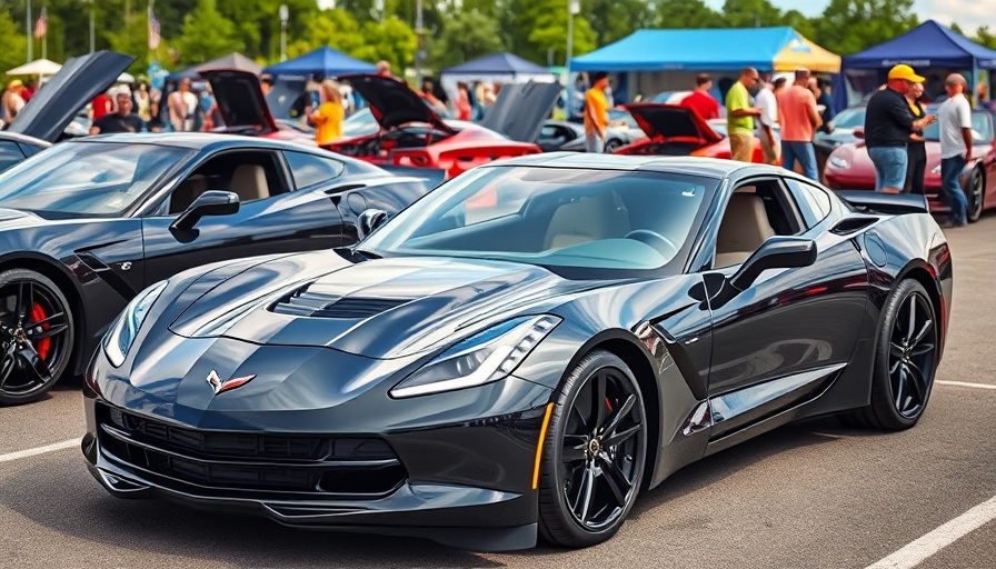 Chevrolet Corvette showcasing at Woodward Dream Cruise, car enthusiasts gathered.