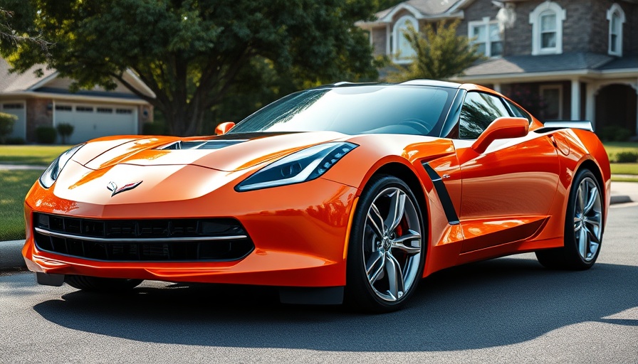 Vibrant orange used Chevrolet Corvette for sale, parked in driveway.
