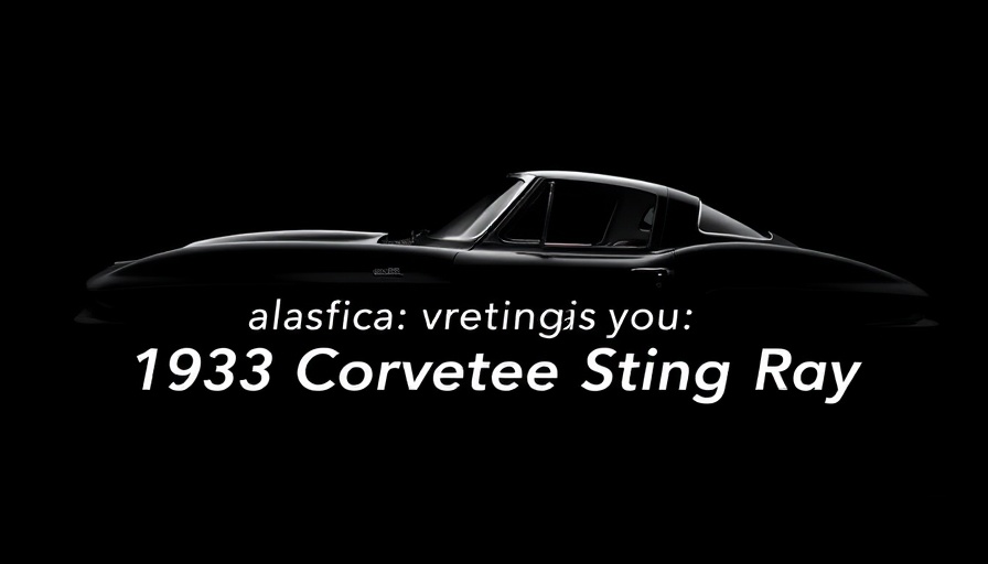 1963 Split Window Corvette documentary graphic, monochrome style.