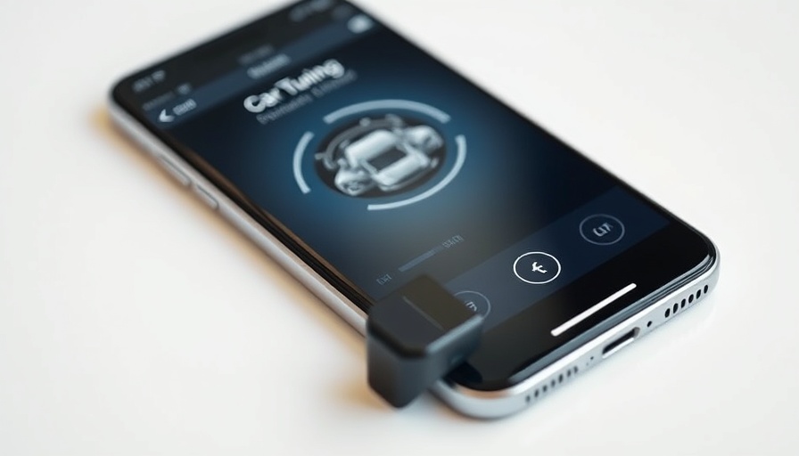 Soler Performance Chevrolet Corvette tuning app and device on white surface.
