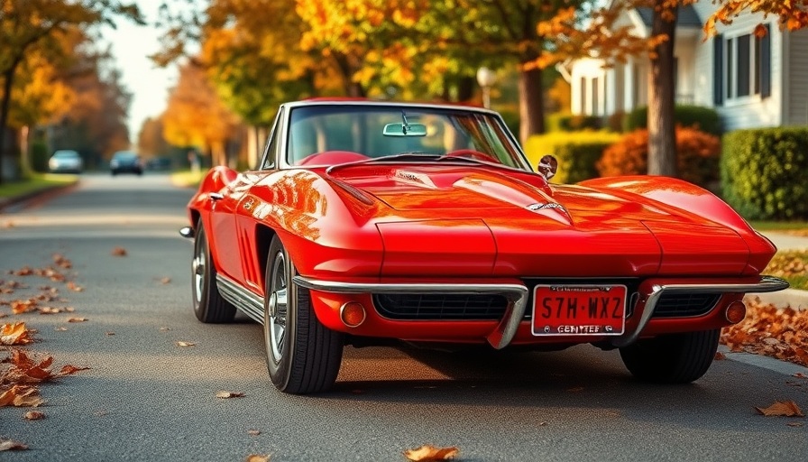 Zip Corvette Annual Fall Sale promo with a red vintage Corvette.