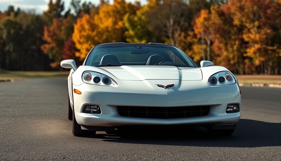 Sleek C5 Corvette parked with autumn trees in the background.