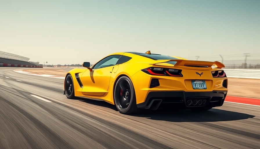 C8 Corvette ZR1 in vibrant yellow speeding on a racetrack