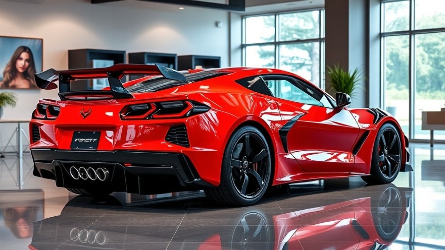 Sleek 2025 Corvette ZR1 Coupe in Torch Red showcases high-performance sports car design.
