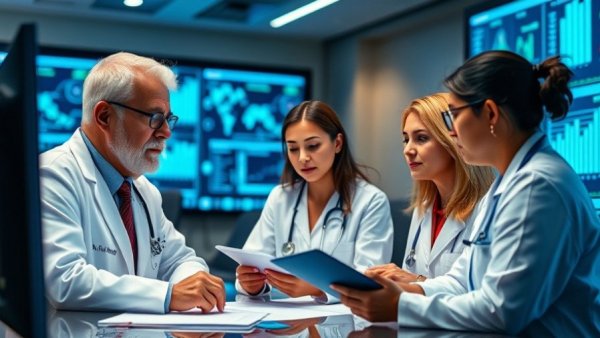 Medical team analyzing data to maximize Google Ads budget for clinics.