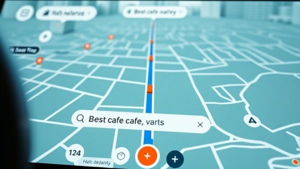 Google Gemini travel features on a navigation app interface with cafe search.