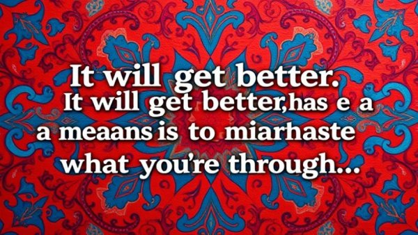 Inspirational quote for hard times, colorful background.