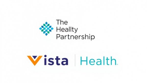 Graphic logos of HPP and Vista Health partnership.