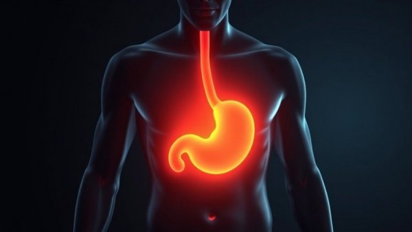 Human silhouette highlighting stomach for metabolic flexibility concept