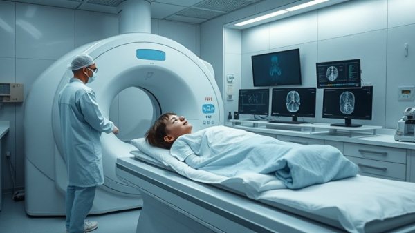 Medical imaging room with CT scan for osteosarcoma treatment