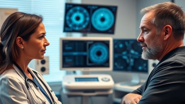 Doctor and patient discussing functional neurological disorder in a medical office.