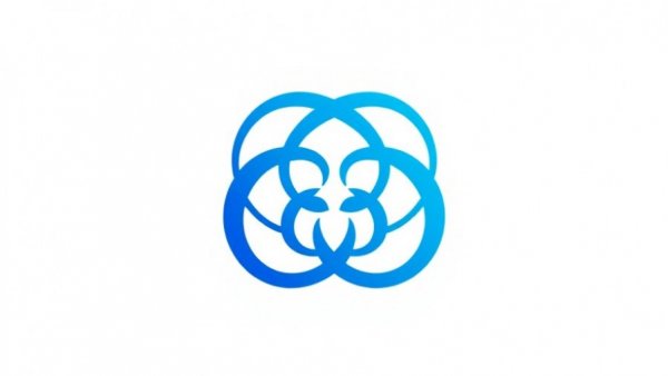 Minimalistic blue logo with intersecting circles for Perinatal OCD support resources.