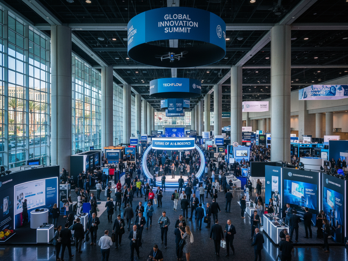 Trade shows in a vibrant Las Vegas venue showcasing innovative exhibits.