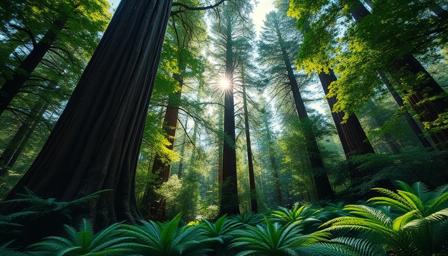 Lush forest in Willamette Valley with sunlight through trees