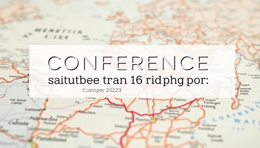 AI Scribes conference proposal invite graphic with map background.