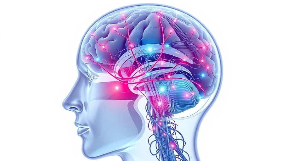 Futuristic medical illustration of the brain with glowing connections.