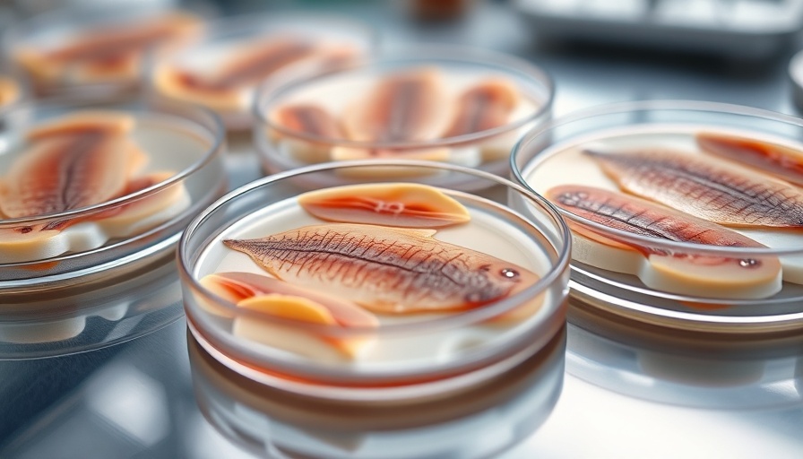 Milkfish skin treatment samples in petri dishes on lab table.